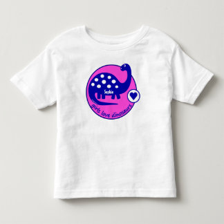 T-shirts Dinossauro cor-de-rosa brilhante customizável