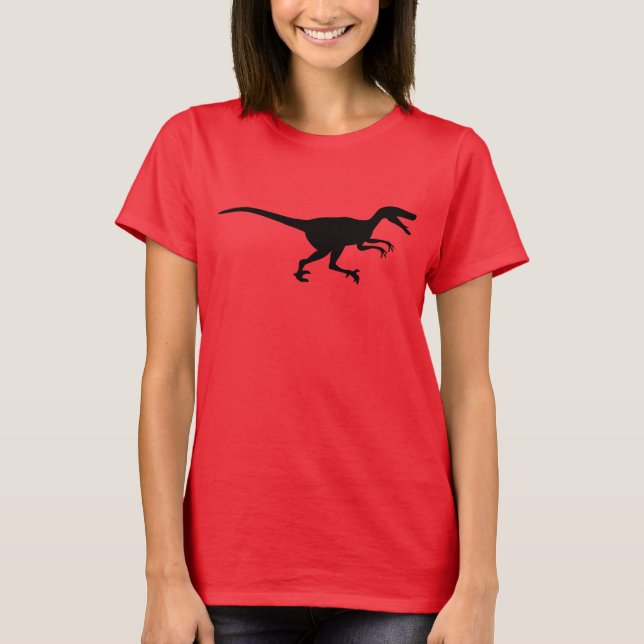 T-shirts Dinossauro do Velociraptor (Frente)