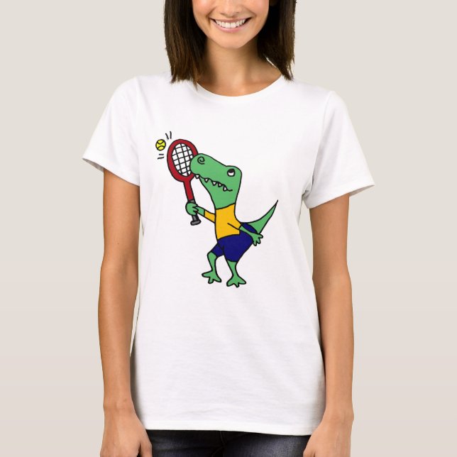 T-shirts Dinossauro engraçado UV de T-Rex que joga desenhos (Frente)