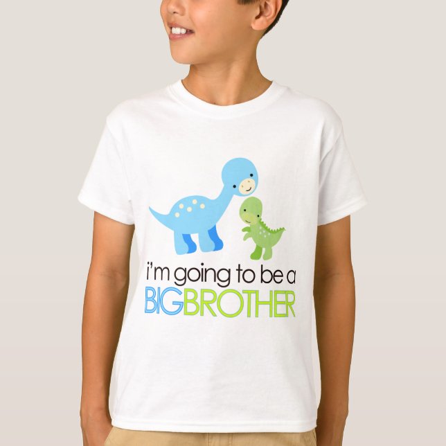 T-shirts Dinossauro Eu vou ser um grande irmão (Frente)