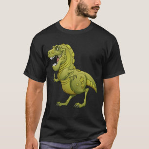 T-shirts Dinossauro feliz dos desenhos animados que dá os