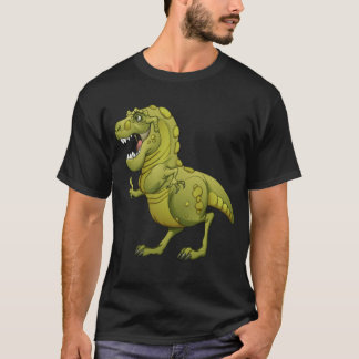 T-shirts Dinossauro feliz dos desenhos animados que dá os