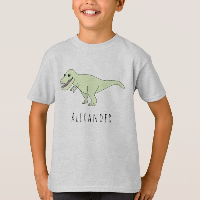 T-shirts Dinossauro Legal de Doodle T-Rex com nome (Frente)