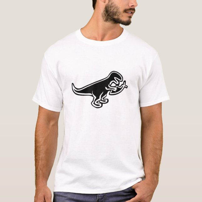 T-shirts Dinossauro que come peixes de Jesus (Frente)