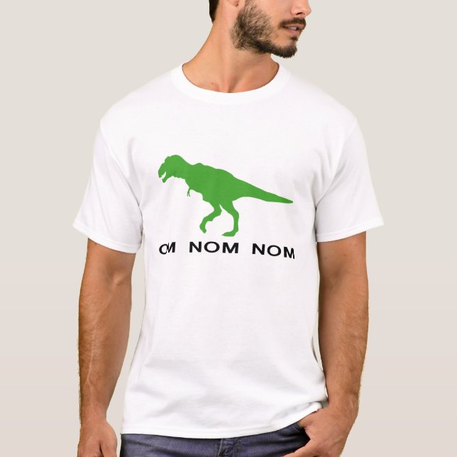 T-shirts Dinossauro Rawr do OM Nom Nom (Frente)