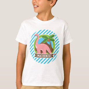 T-shirts Dinossauro Rosa; Banhas Azuis e Brancas