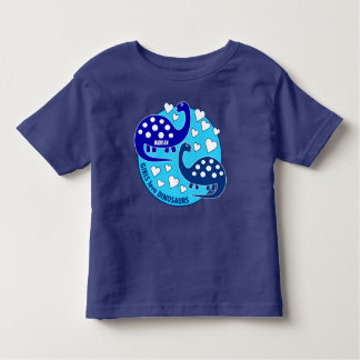 T-shirts Dinossauro Simples E Bonito Raparigas Azuis | Cora