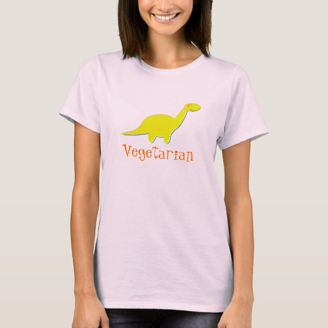 T-shirts Dinossauro Vegetariano (Frente)