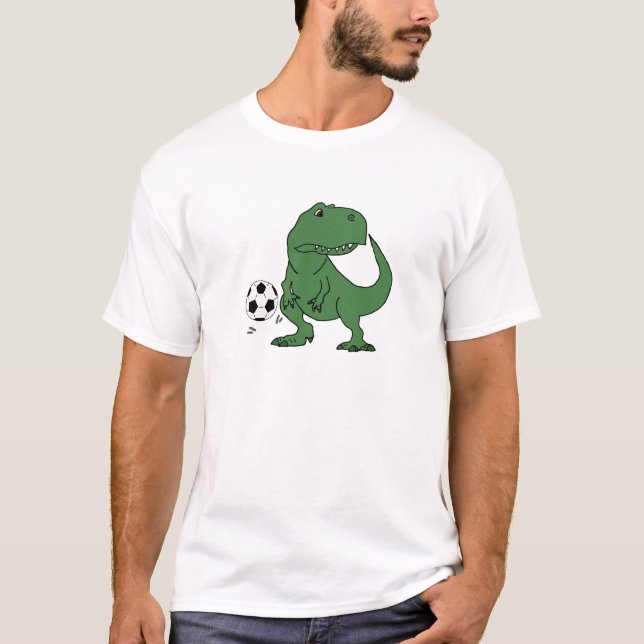 T-shirts Dinossauro verde engraçado de T-rex que joga o (Frente)