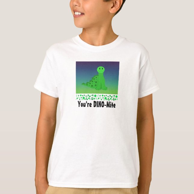 T-shirts Dinossauro Verde Fofo (Frente)