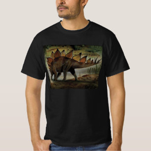 T-shirts Dinossauros Vintage, Stegossauro, Cauda com Spikes