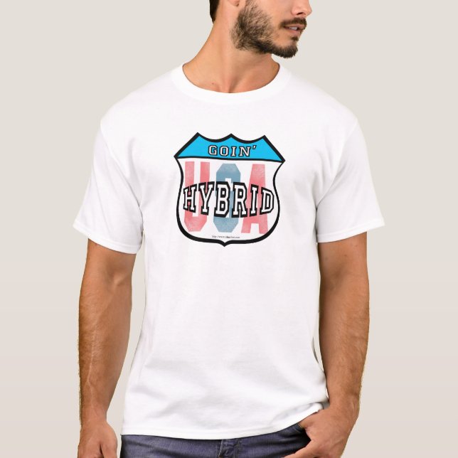 T-shirts Dirigindo meu carro híbrido EUA (Frente)