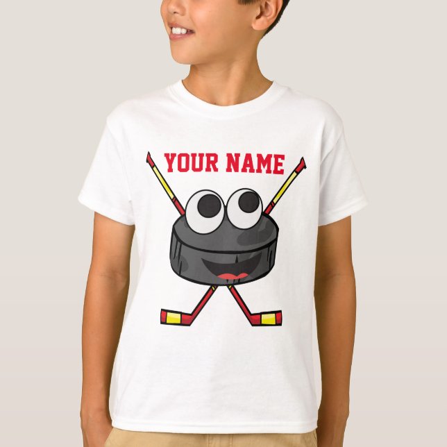 T-shirts Disco e varas bonitos personalizados de hóquei em (Frente)