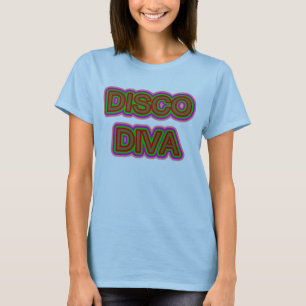 T-shirts Diva de incandescência do disco dos anos setenta