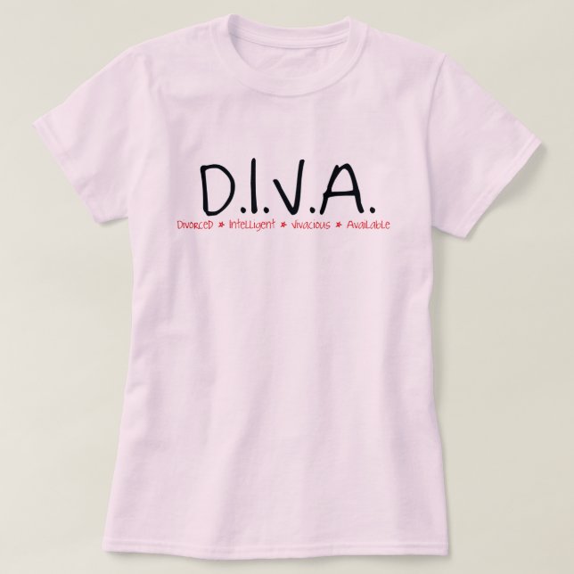 T-shirts DIVA Divorciada Definição feminina (Frente do Design)