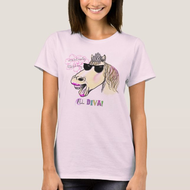T-shirts Diva do cavalo (Frente)