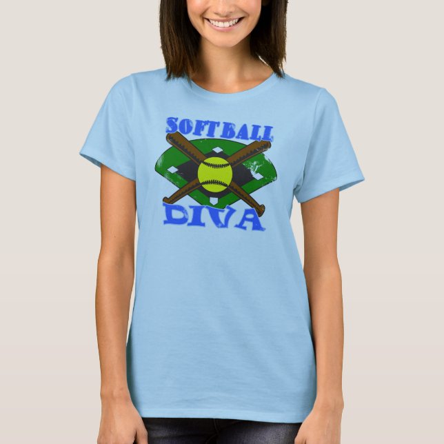 T-shirts Diva do softball (Frente)
