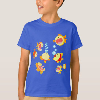 T-shirts Diversão do desenho animado do Tanque de Peixes