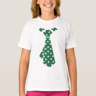 T-shirts Diversão do Shamrock Pattern Faux Tie Rua. Dia de