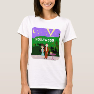 T-shirts Diversão Hollywood Romance Ilustrada Arte Retroat