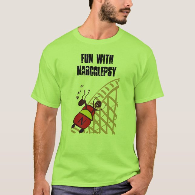 T-shirts Divertimento com Narcolepsy (Frente)