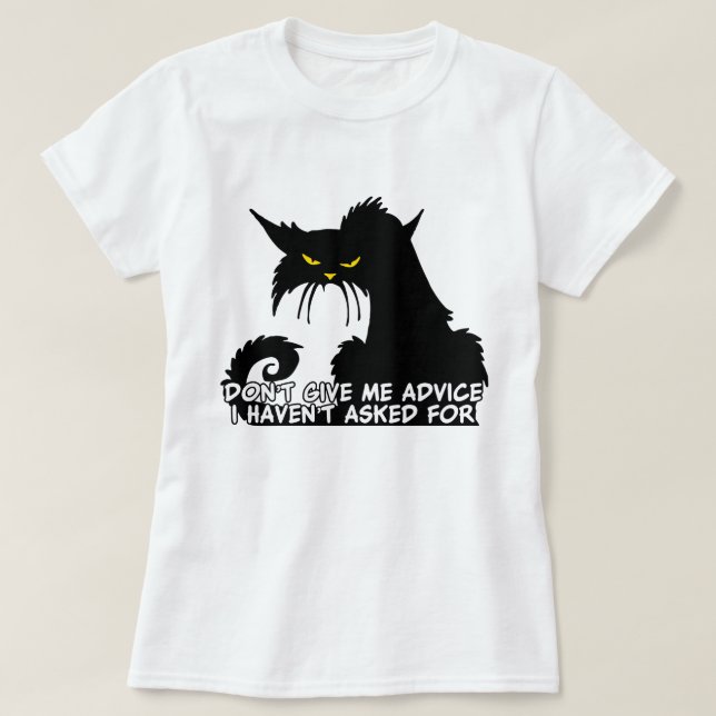 T-shirts Dizer do conselho do gato preto (Frente do Design)