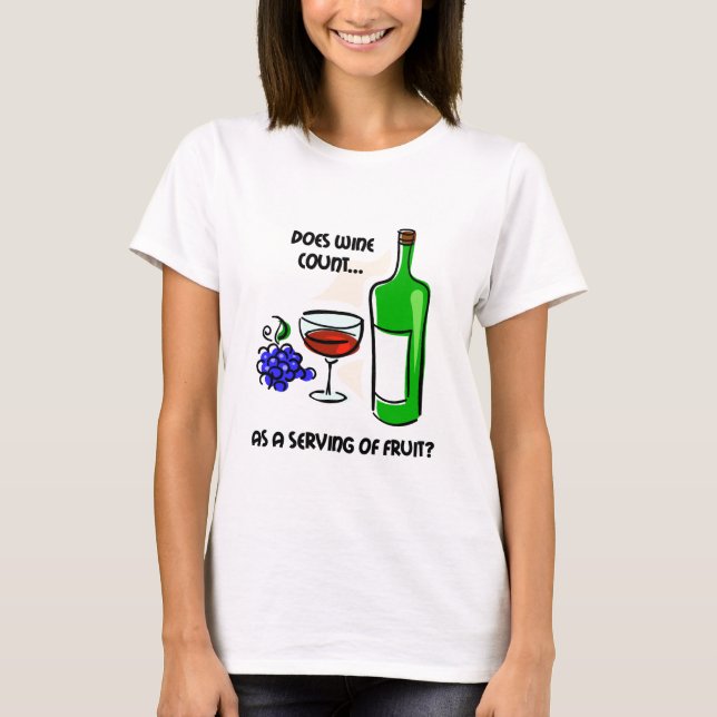 T-shirts Dizer engraçado do humor do vinho (Frente)