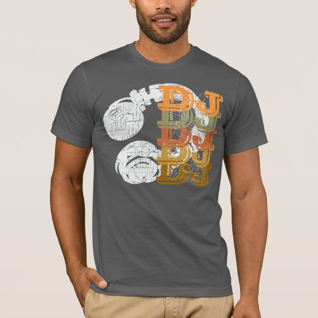 T-shirts DJ e auscultadores (Frente)