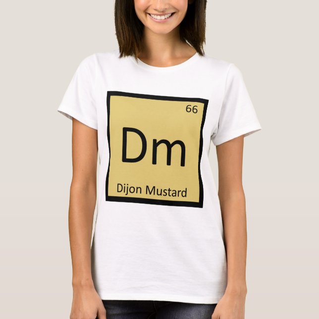 T-shirts Dm - Símbolo de Mesa periódica da química da mosta (Frente)