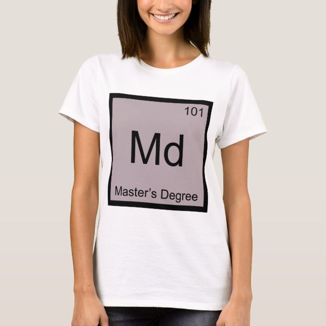 T-shirts DM - T do símbolo do elemento da química do grau (Frente)