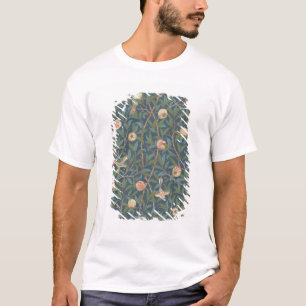 T-shirts Do "design do papel de parede pássaro e da romã"