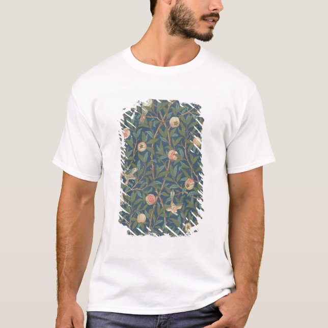 T-shirts Do "design do papel de parede pássaro e da romã", (Frente)