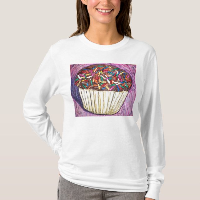 T-shirts Do "O cupcake chocolate com polvilha " (Frente)