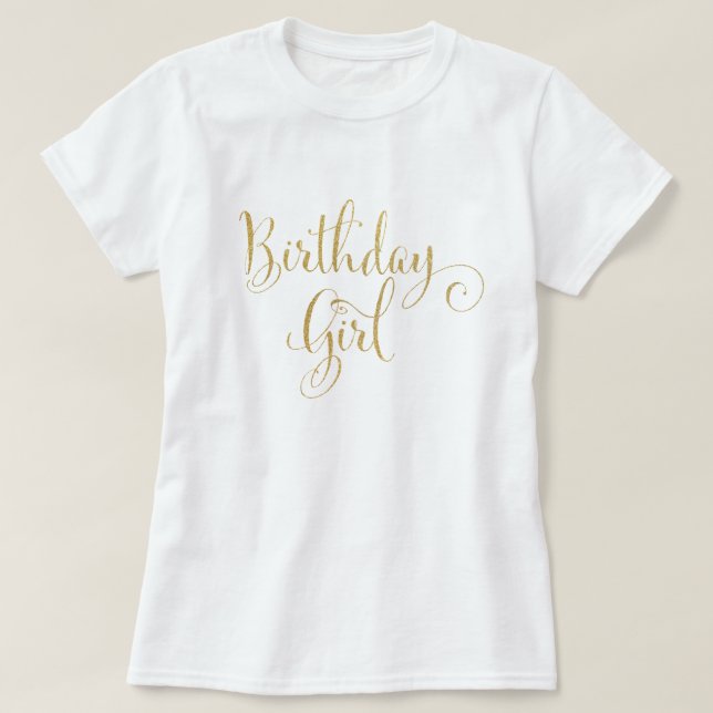 T-shirts Do olhar Dourado do brilho da menina do (Frente do Design)
