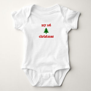 T-shirts do "onsie meu ø Natal" com árvore
