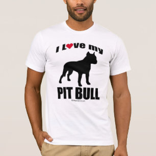 T-SHIRTS DO "RAÇA CÃO" - PITBULL - "EU AMO MEU PITBULL "