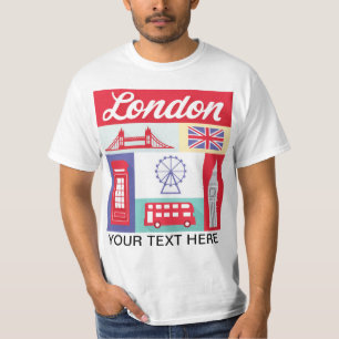 T-shirts do tshirt europeu da cidade de Londres Inglaterra
