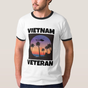T-SHIRTS DO VIETNAM VETERAN VINTAGE RINGER