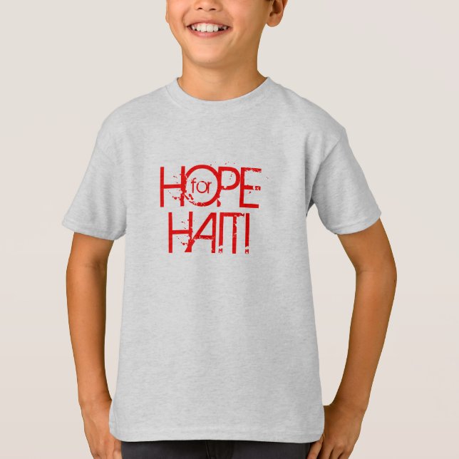 T-shirts DOAÇÃO DO ARCO! A ESPERANÇA PARA HAITI caçoa o (Frente)