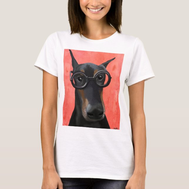 T-shirts Doberman Com Óculos (Frente)