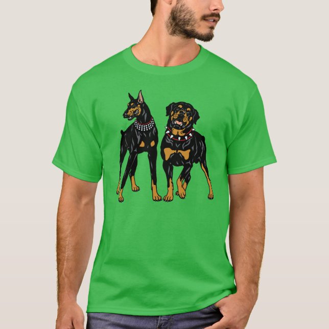 T-shirts doberman e rottweiler (Frente)