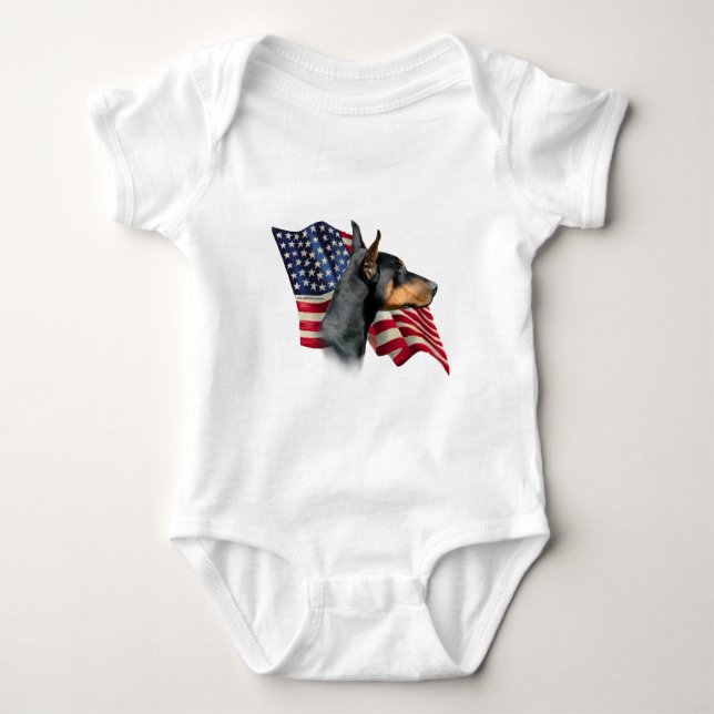T-shirts Doberman Pinscher Flag (Frente)