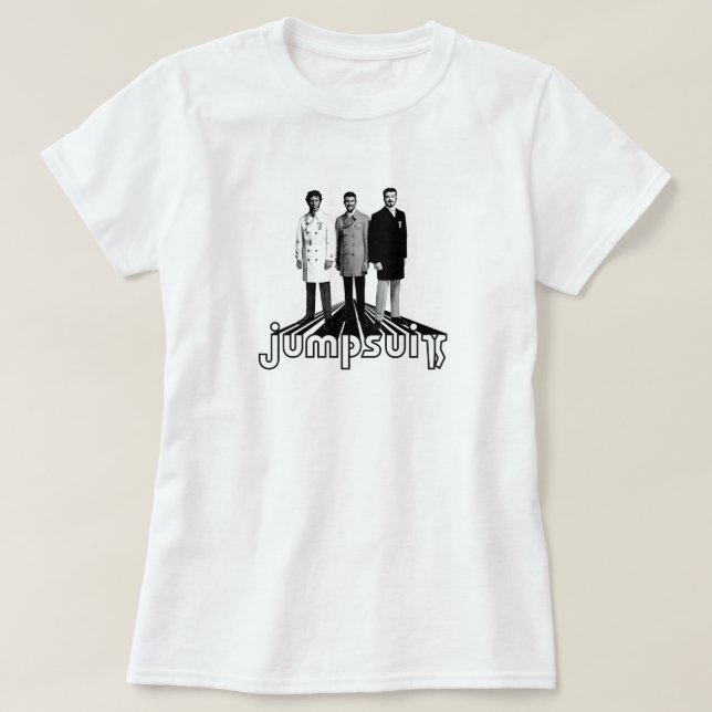 T-shirts Dobros do conluio do Jumpsuit (Frente do Design)
