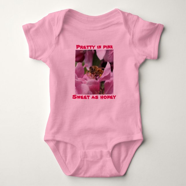 T-shirts Doce como Mel com abelha de mel e abacaxi flor (Frente)