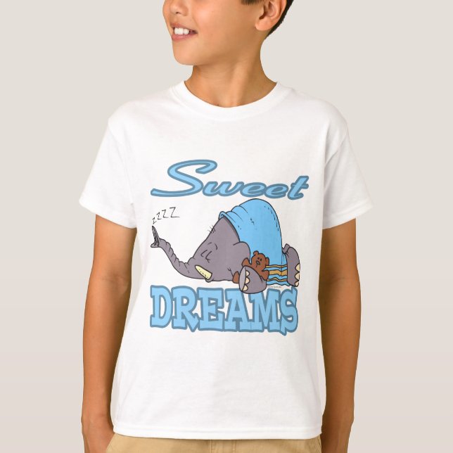 T-shirts doce sonho adormecendo elefante (Frente)
