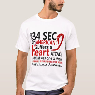 T-shirts Doença cardíaca/ataque da mamã de cada 34 segun
