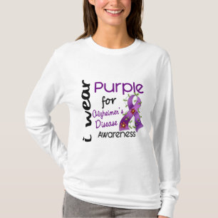 T-shirts Doença de Alzheimers eu visto o roxo para a