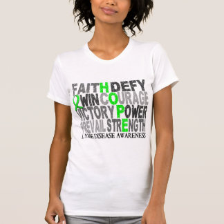 T-shirts Doença de Lyme da colagem da palavra da esperança