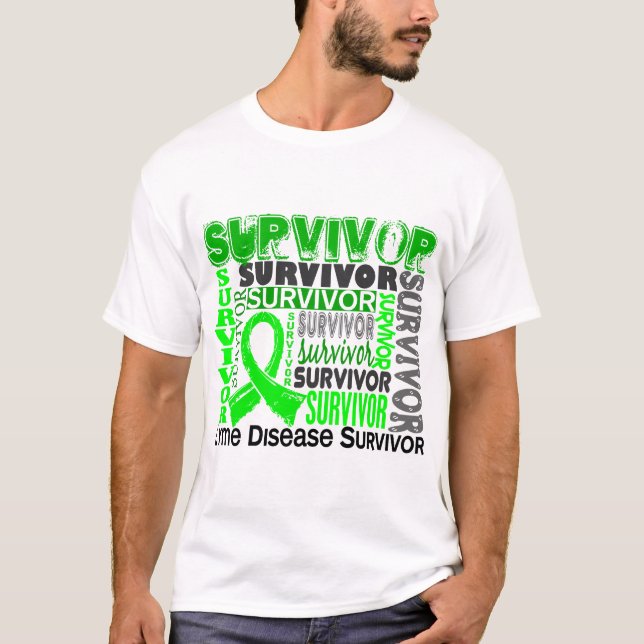 T-shirts Doença de Lyme do sobrevivente 10 (Frente)