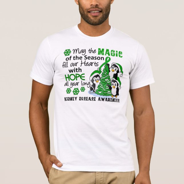 T-shirts Doença renal dos pinguins do Natal (Frente)